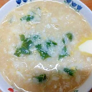 白菜玉子雑炊/あごだしバター